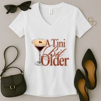 A Tini Bit Older Espresso Martini Birthday A Tiny Bit Older Women's V-Neck T-Shirt