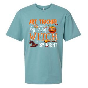 Art Teacher By Day Witch By Night Gift Sueded Cloud Jersey T-Shirt