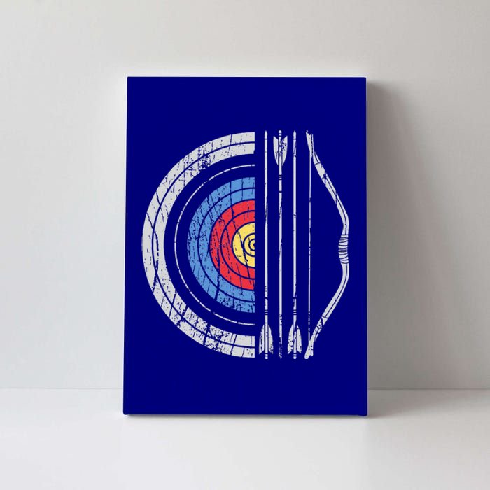 Archery Target Bow And Arrow Archer Retro Vintage Canvas