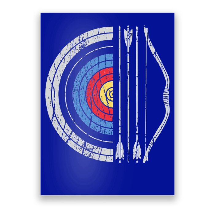 Archery Target Bow And Arrow Archer Retro Vintage Poster