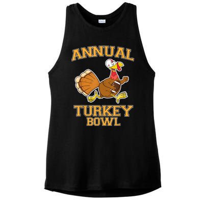 Annual Turkey Bowl Thanksgiving Football Great Gift Ladies PosiCharge Tri-Blend Wicking Tank