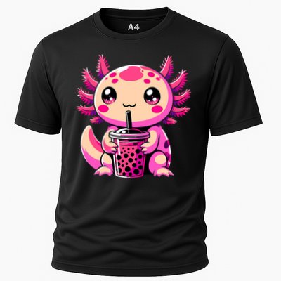 Axolotl Tea Bubble Tea Anime Kawaii Axolotl Cooling Performance Crew T-Shirt
