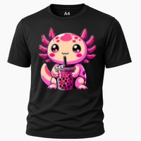 Axolotl Tea Bubble Tea Anime Kawaii Axolotl Cooling Performance Crew T-Shirt
