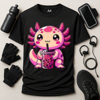 Axolotl Tea Bubble Tea Anime Kawaii Axolotl Cooling Performance Crew T-Shirt