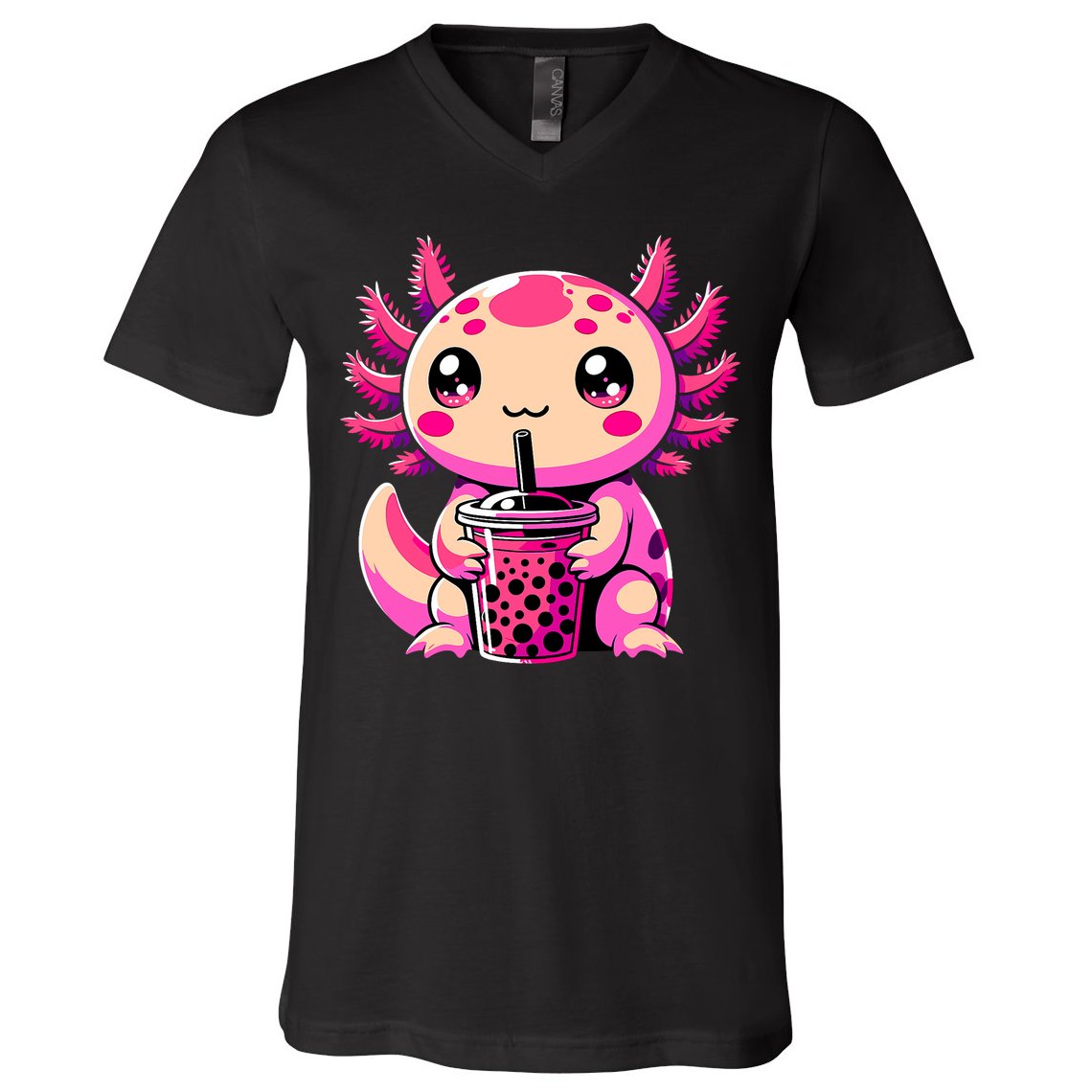 Axolotl Tea Bubble Tea Anime Kawaii Axolotl V-Neck T-Shirt