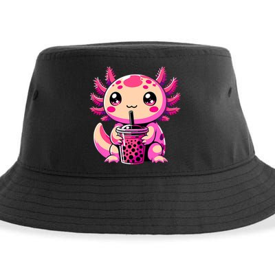 Axolotl Tea Bubble Tea Anime Kawaii Axolotl Sustainable Bucket Hat