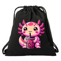 Axolotl Tea Bubble Tea Anime Kawaii Axolotl Drawstring Bag
