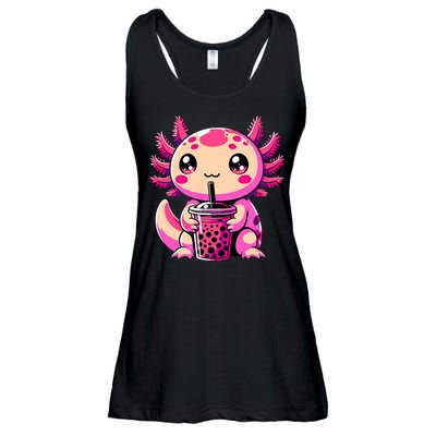 Axolotl Tea Bubble Tea Anime Kawaii Axolotl Ladies Essential Flowy Tank