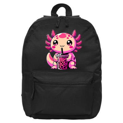 Axolotl Tea Bubble Tea Anime Kawaii Axolotl 16 in Basic Backpack