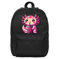 Axolotl Tea Bubble Tea Anime Kawaii Axolotl 16 in Basic Backpack