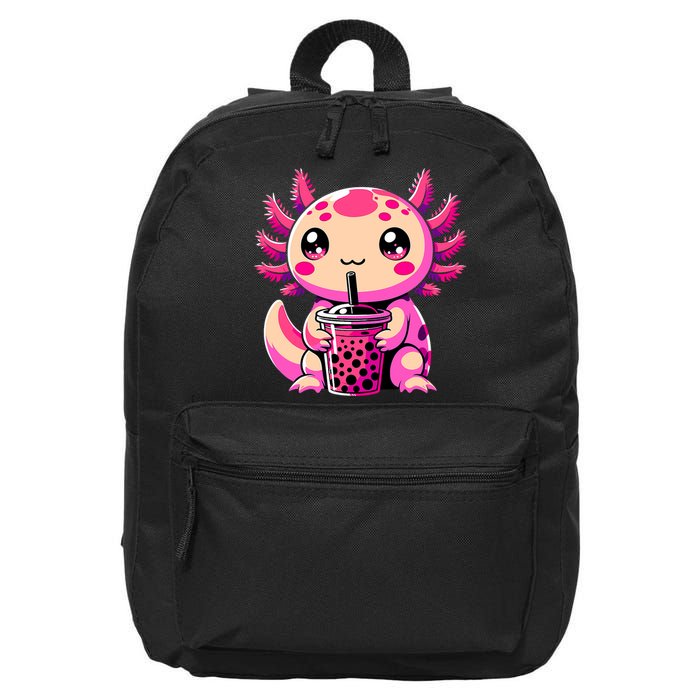 Axolotl Tea Bubble Tea Anime Kawaii Axolotl 16 in Basic Backpack
