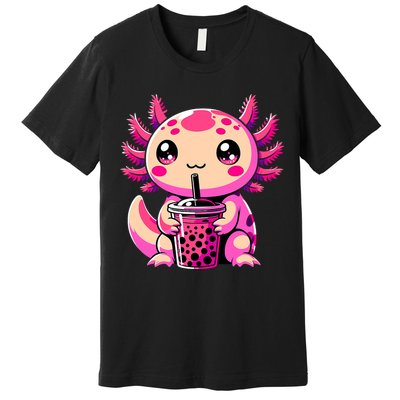 Axolotl Tea Bubble Tea Anime Kawaii Axolotl Premium T-Shirt