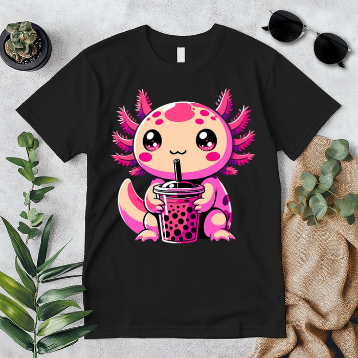 Axolotl Tea Bubble Tea Anime Kawaii Axolotl Premium T-Shirt