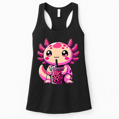 Axolotl Tea Bubble Tea Anime Kawaii Axolotl Womens Tank Top