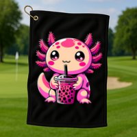 Axolotl Tea Bubble Tea Anime Kawaii Axolotl Golf Towel