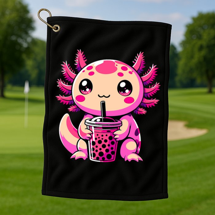 Axolotl Tea Bubble Tea Anime Kawaii Axolotl Golf Towel