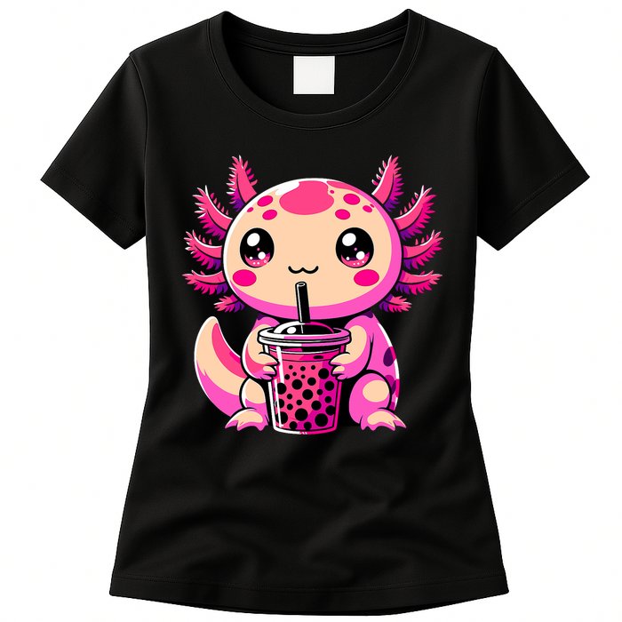 Axolotl Tea Bubble Tea Anime Kawaii Axolotl Womens T-Shirt
