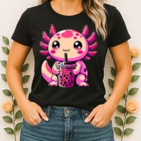 Axolotl Tea Bubble Tea Anime Kawaii Axolotl Womens T-Shirt