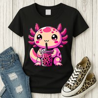 Axolotl Tea Bubble Tea Anime Kawaii Axolotl Womens T-Shirt