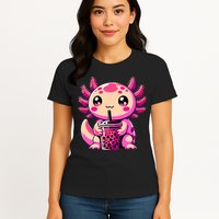 Axolotl Tea Bubble Tea Anime Kawaii Axolotl Womens T-Shirt