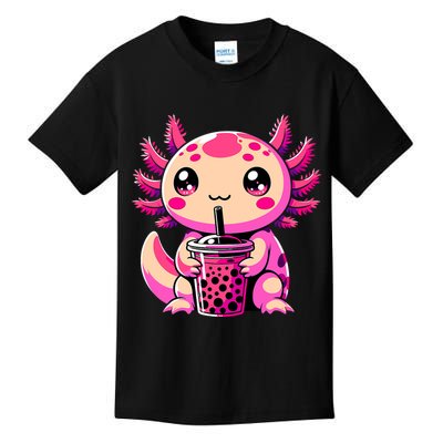Axolotl Tea Bubble Tea Anime Kawaii Axolotl Kids T-Shirt
