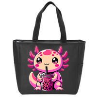 Axolotl Tea Bubble Tea Anime Kawaii Axolotl Zip Tote Bag