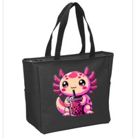 Axolotl Tea Bubble Tea Anime Kawaii Axolotl Zip Tote Bag