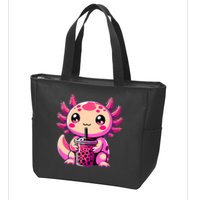 Axolotl Tea Bubble Tea Anime Kawaii Axolotl Zip Tote Bag