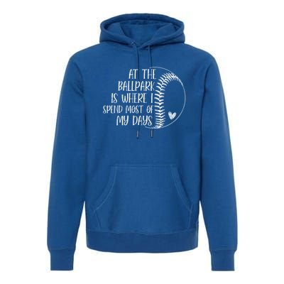 At The Ballpark Is Where I Spend Most Of My Days Baseball Meaningful Gift Premium Hoodie