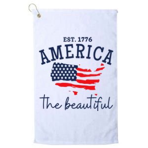 America The Beautiful Patriotic 4th Of July Independen Day Platinum Collection Golf Towel