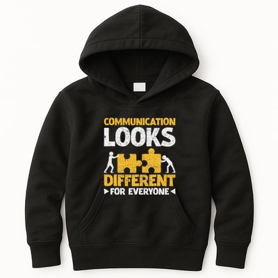 Autism Teacher Communication Looks Different For Everyone Kids Hoodie