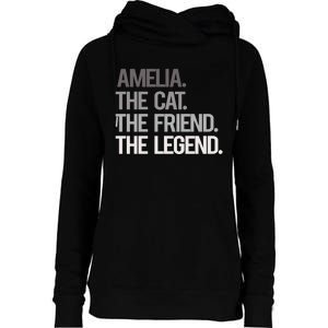 Amelia The Cat The Friend The Legend Womens Funnel Neck Pullover Hood