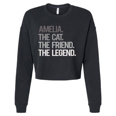 Amelia The Cat The Friend The Legend Cropped Pullover Crew