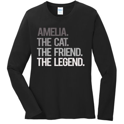 Amelia The Cat The Friend The Legend Ladies Long Sleeve Shirt