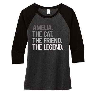 Amelia The Cat The Friend The Legend Women's Tri-Blend 3/4-Sleeve Raglan Shirt