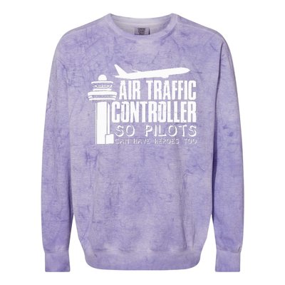 Air Traffic Controller Joke Pilot Saying Flight Control Colorblast Crewneck Sweatshirt