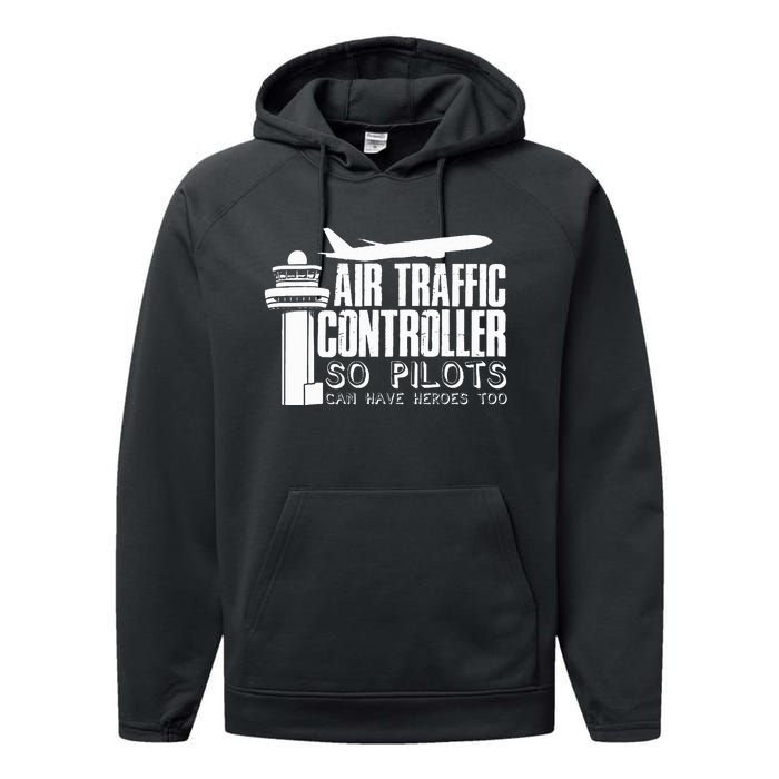 Air Traffic Controller Joke Pilot Saying Flight Control Performance Fleece Hoodie