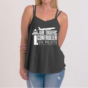 Air Traffic Controller Joke Pilot Saying Flight Control Women's Strappy Tank