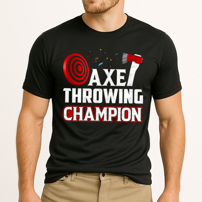 Axe Throwing Champion Sawdust Woodworker Carpenter Gift Cooling Performance Crew T-Shirt