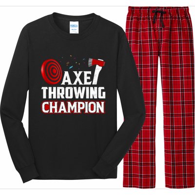 Axe Throwing Champion Sawdust Woodworker Carpenter Gift Long Sleeve Pajama Set