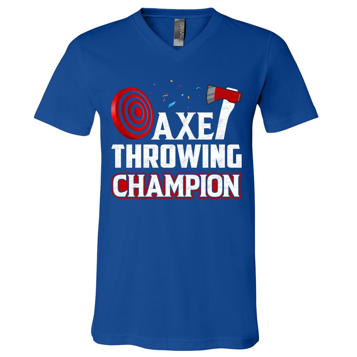 Axe Throwing Champion Sawdust Woodworker Carpenter Gift V-Neck T-Shirt