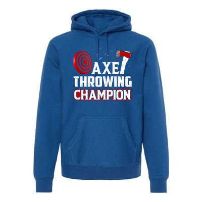 Axe Throwing Champion Sawdust Woodworker Carpenter Gift Premium Hoodie