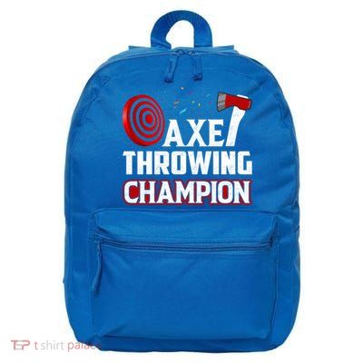 Axe Throwing Champion Sawdust Woodworker Carpenter Gift 16 in Basic Backpack