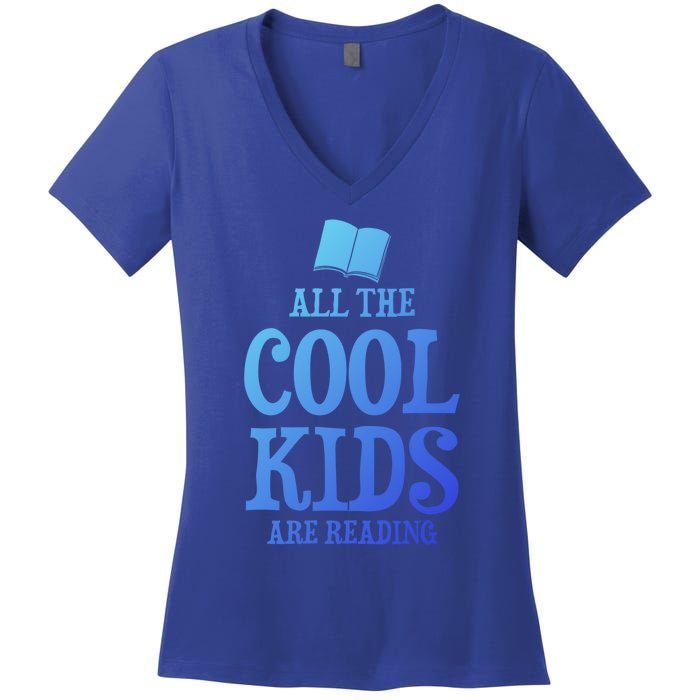 All The Cool Are Reading Book Nerd Cute Gift Women's V-Neck T-Shirt