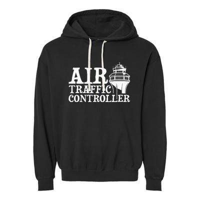 Air Traffic Controller Atc Aviation Airfield Tower Control Garment-Dyed Fleece Hoodie