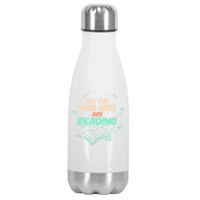 All The Cool Are Reading Books Fun Book Fans Gift Stainless Steel Insulated Water Bottle