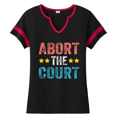 Abort The Court 4th Of July Ladies Halftime Notch Neck Tee