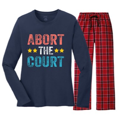 Abort The Court 4th Of July Women's Long Sleeve Flannel Pajama Set 