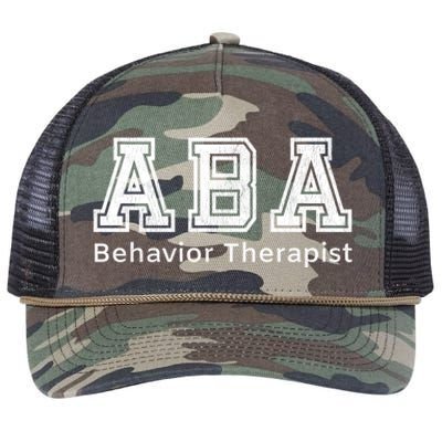 Aba Therapist Cute Gift Behavior Therapy Autism Teachers Retro Rope Trucker Hat Cap