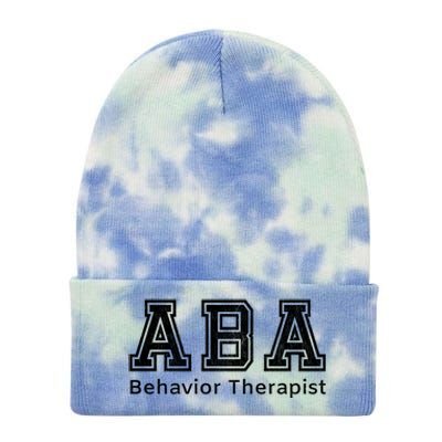 Aba Therapist Cute Gift Behavior Therapy Autism Teachers Tie Dye 12in Knit Beanie